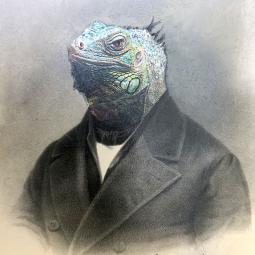 Dr. Gecko, 9 x 12 cm, 2023