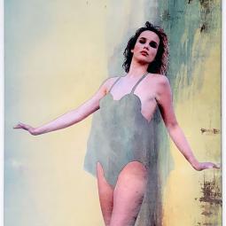 Siri, Collage auf Gemälde von englichem Landschaftsmaler, 32x22 cm