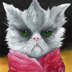 Angie, Ölfarbe auf Karton, 21 x 21 cm, 2014
