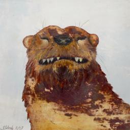 Benno, Ölfarbe auf Karton, 10,5 x 10,5 cm, 2018