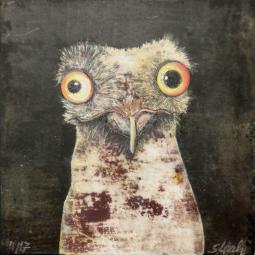 Charly, Ölfarbe auf Karton, 10,5 x 10,5 cm, 2018