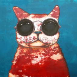 Coolcat, Ölfarbe auf Karton, 38 x 60 cm, 2015