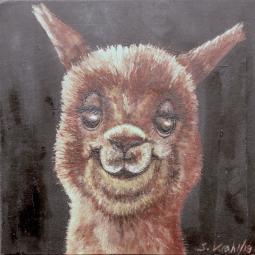 Dolores, Ölfarbe auf Karton, 15 x 15 cm, 2019