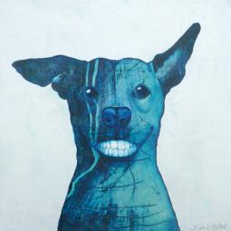 Dr. Bleu, Ölfarbe auf Karton, 30 x 30 cm, 2015
