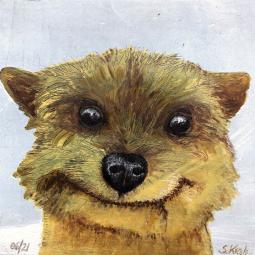 Elena, Ölfarbe auf Karton, 10 x 10 cm, 2021