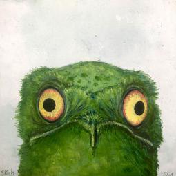 Emil, Ölfarbe auf Karton, 10 x 10 cm, 2021
