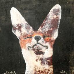 Fritzi, Ölfarbe auf Karton, 10,5 x 10,5 cm, 2018