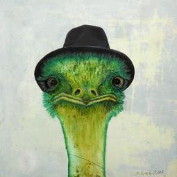 German Gonzales, genannt Speedy, Ölfarbe auf Karton, 21 x 21 cm, 2018