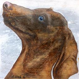 Gernot, Ölfarbe auf Karton, 10 x 10 cm, 2022