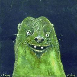 Grünemeyer, Ölfarbe auf Karton, 10 x 10 cm, 2016