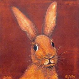 Hanni, Ölfarbe auf Karton, 10 x 10 cm, 2016