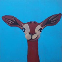Jeanette, Ölfarbe auf Karton, 21 x 21 cm, 2016