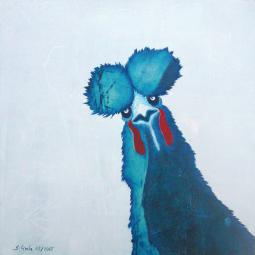 Königshuhn, Ölfarbe auf Karton, 30 x 30 cm, 2015