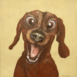Luke, Ölfarbe auf Karton, 21 x 21 cm, 2019