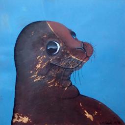 Martin, Ölfarbe auf Karton, 21 x 21 cm, 2016