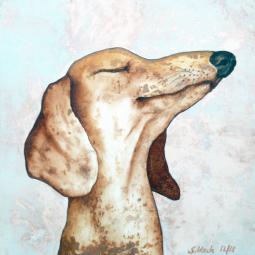 Rico, Ölfarbe auf Karton, 21 x 21 cm, 2018