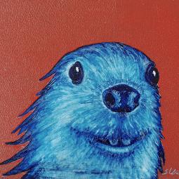 Wilhelm, Ölfarbe auf Karton, 10 x 10 cm, 2018