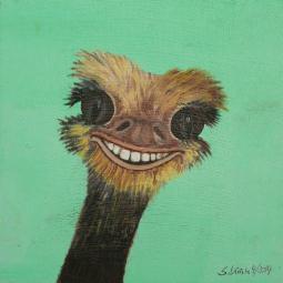 Xavier Nandu, Ölfarbe auf Karton, 20 x 20 cm, 2014