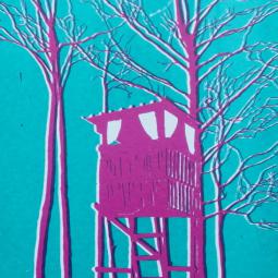Schöne Aussichten, magenta - türkis, 20 x 37 cm, 2018