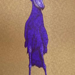 Der kleine Heiner, ocker-violett, 20 x 30 cm, Auflage 26, 2024